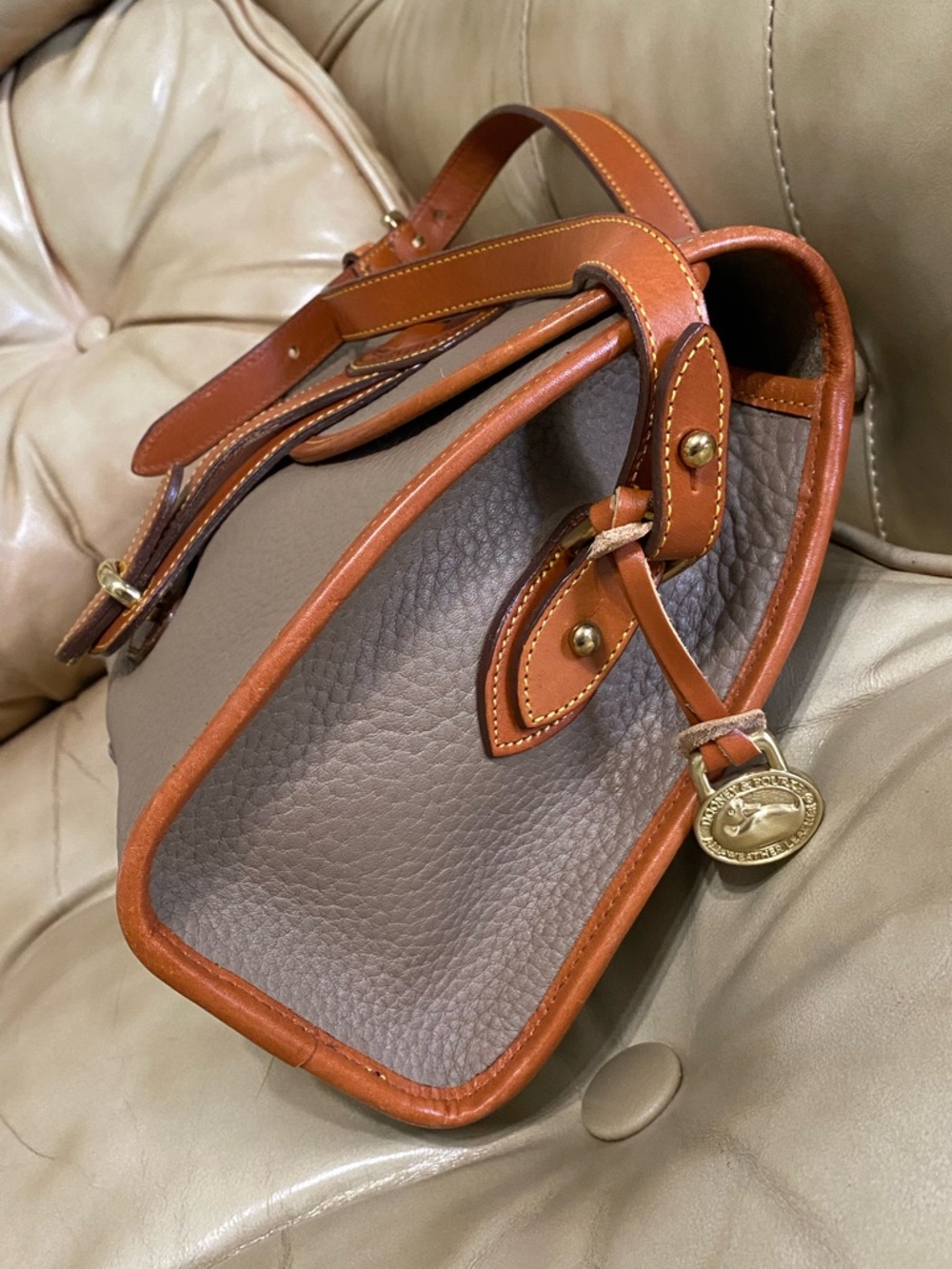 LKNW Dooney & Bourke Essex + EUC Key Fob Charm & Wallet Taupe AWL Pebbled Bundle - Picture 6 of 16